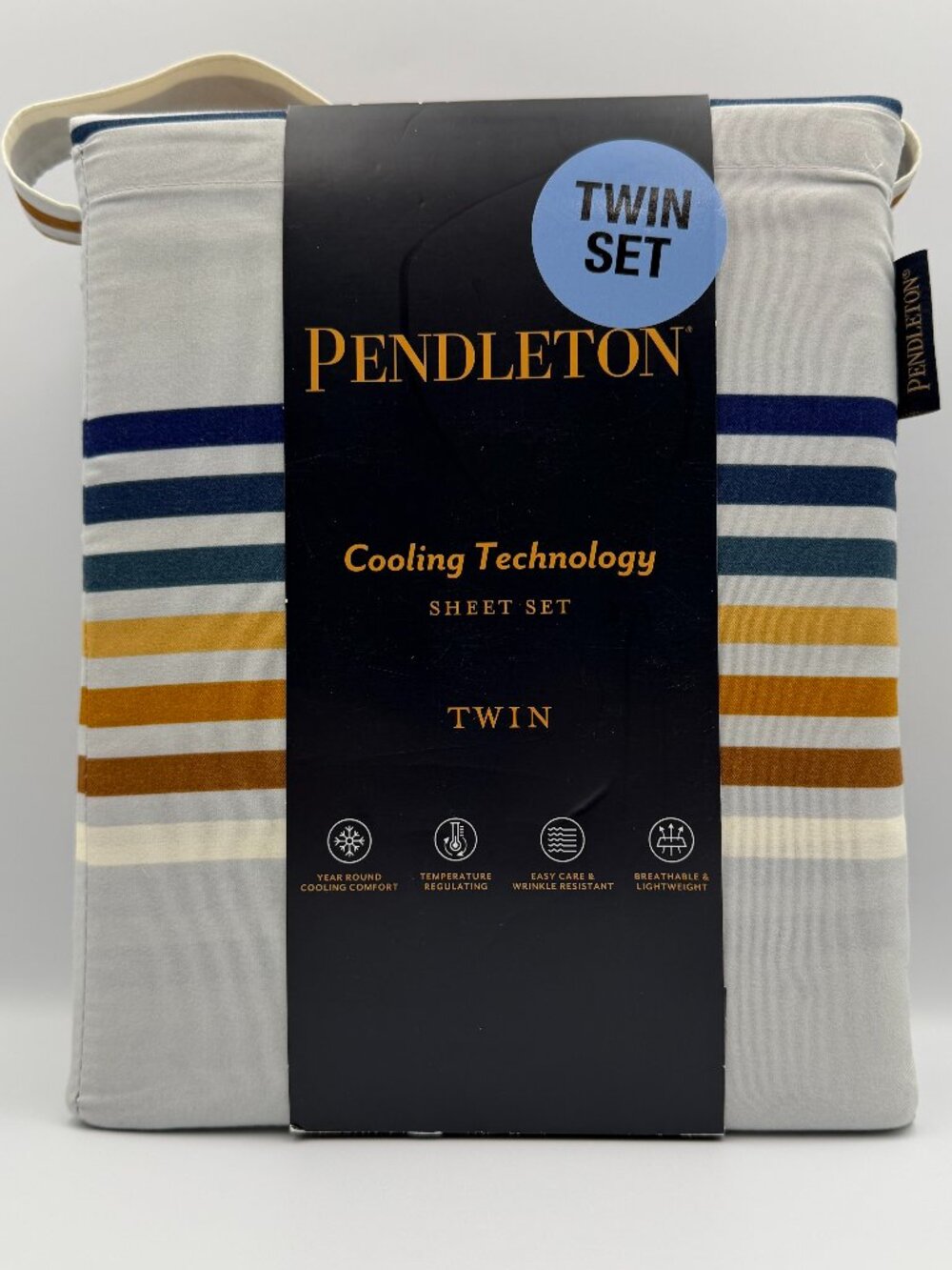 Pendleton Westland Stripe Cooling TWIN Sheet Set Multi Color 3 Piece Desert NWT